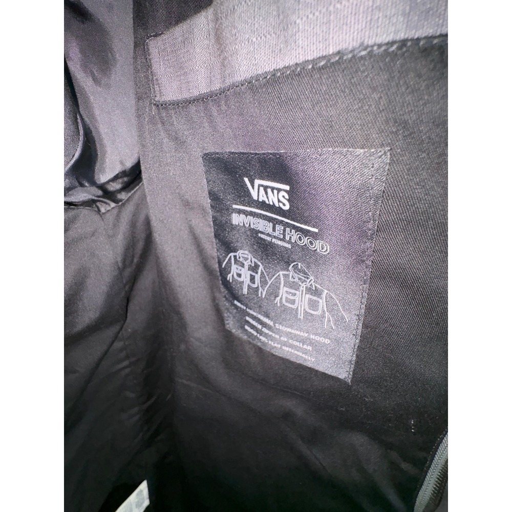Vans Off The Wall Ripstop Field Jacket Mens Medium Grey Invisible Stowaway Hood - Picture 12 of 15